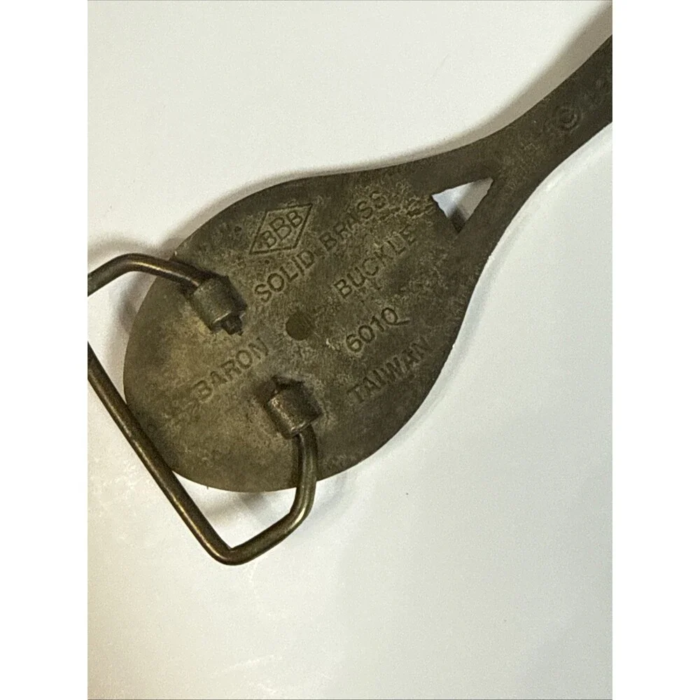 Tennis Racket Baron Belt Buckle Racquet Ball Pickle Sports Vintage Solid Brass